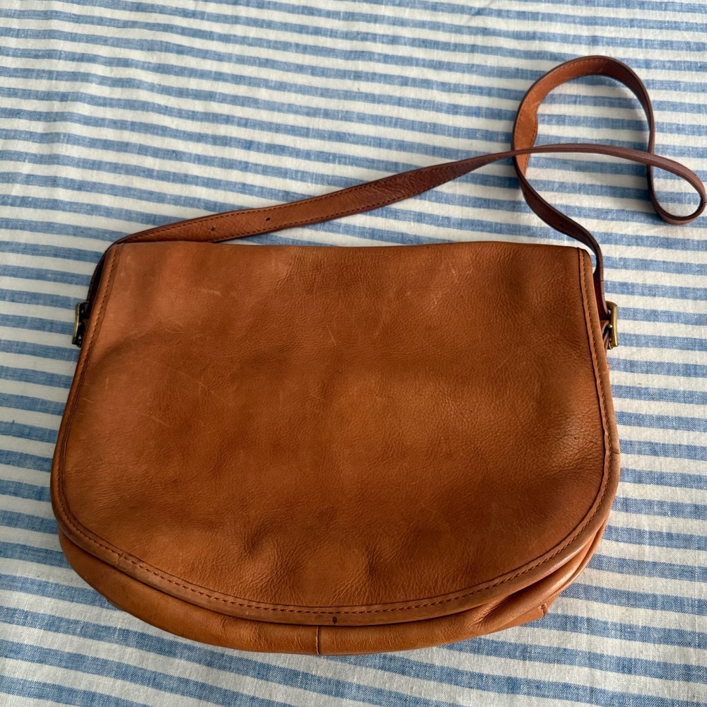 J Crew Classic leather messenger bag, Tan